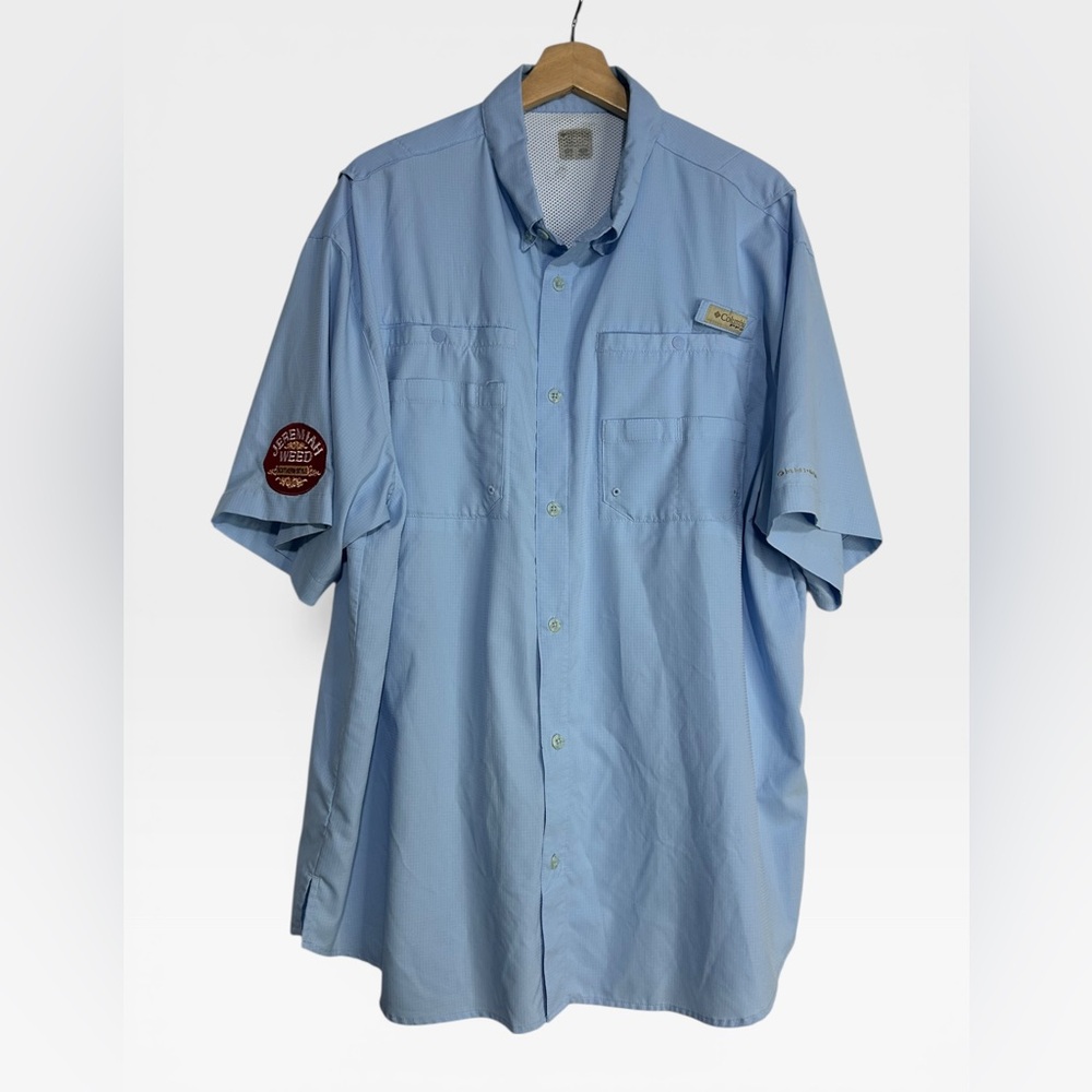 5 for $25🔥Columbia Sky Blue Button Front Outdoor Fishing Shirt XL